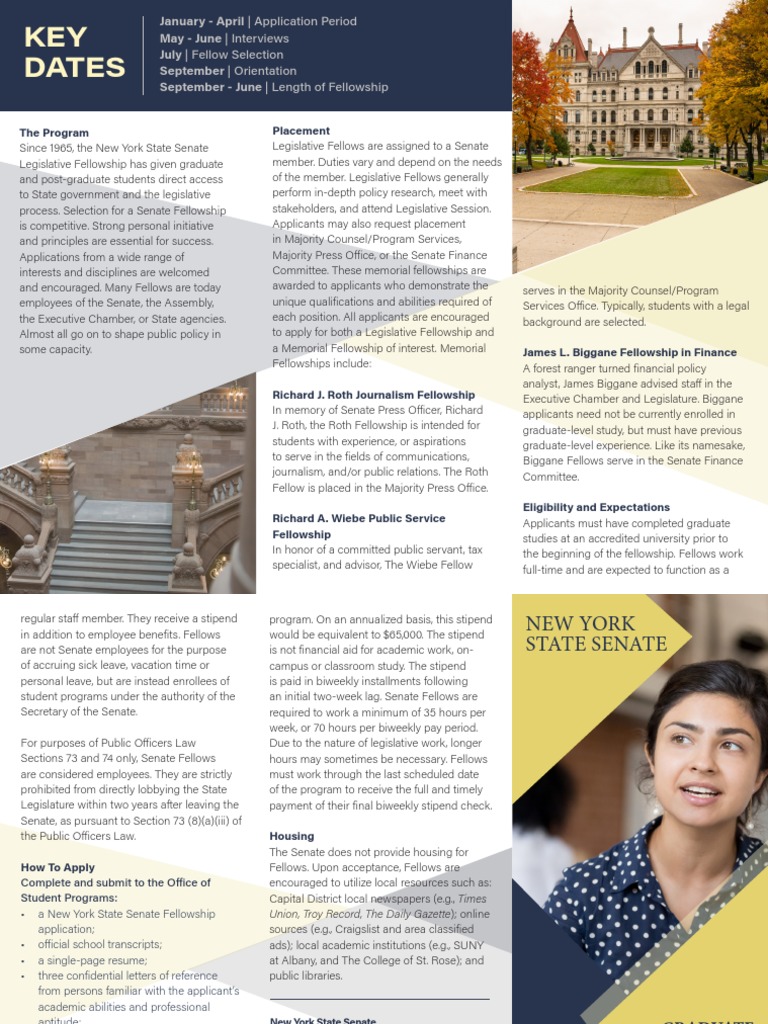 New York Senate Fellowship Overview | PDF | United States Senate ...