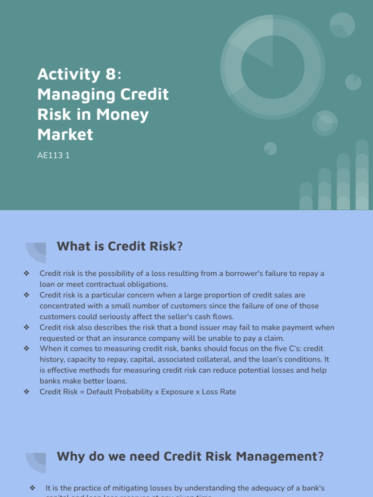 Managing Credit Risk in Money Market 1 | PDF