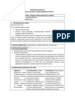 Programa Análitico - Teologia, Ecologia y Medio Ambiente 2022 A