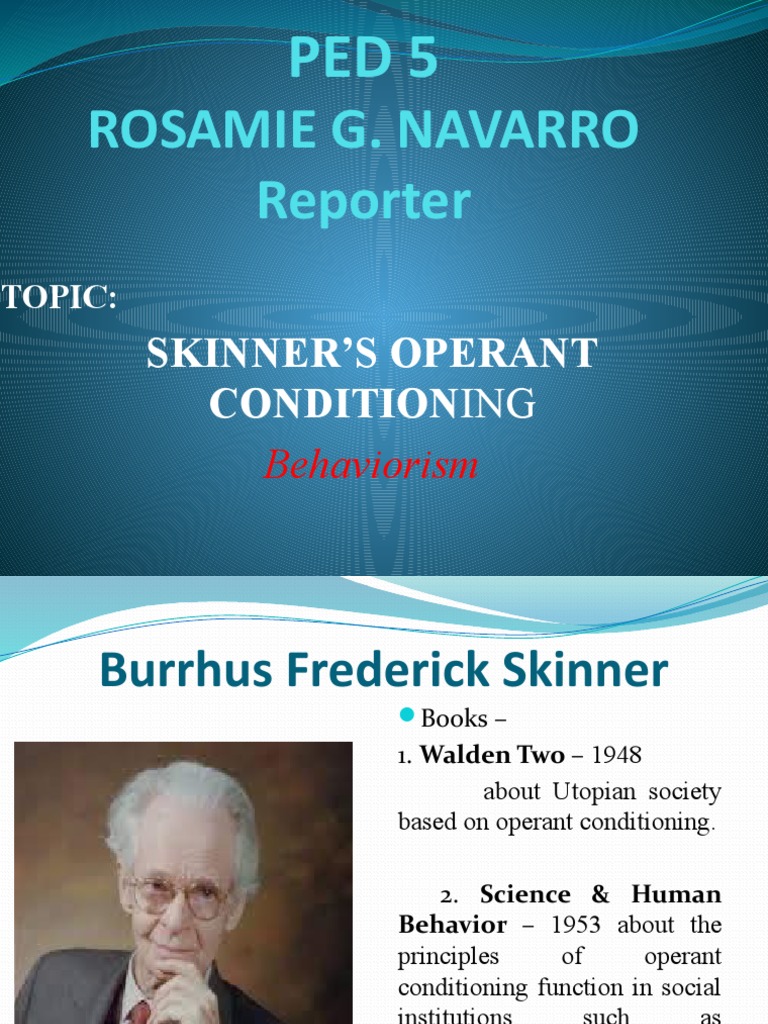 Skinners Operant Conditioning PDF Reinforcement Behaviorism