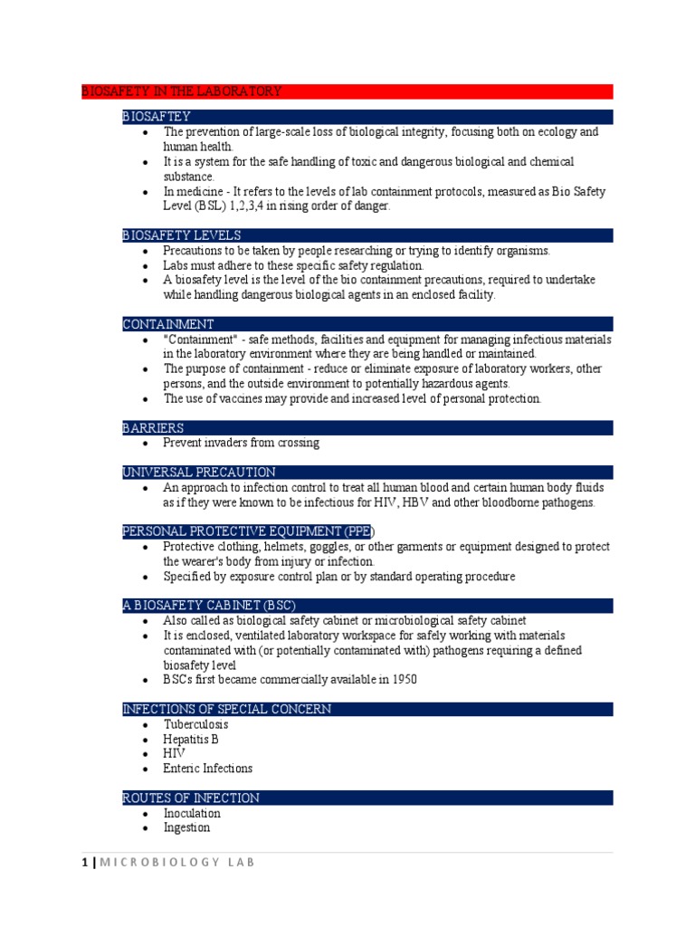 Biosafety Protocols in Labs | PDF | Growth Medium | Bacteria