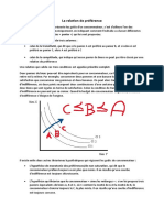 Fiche - La Relation de Préférence