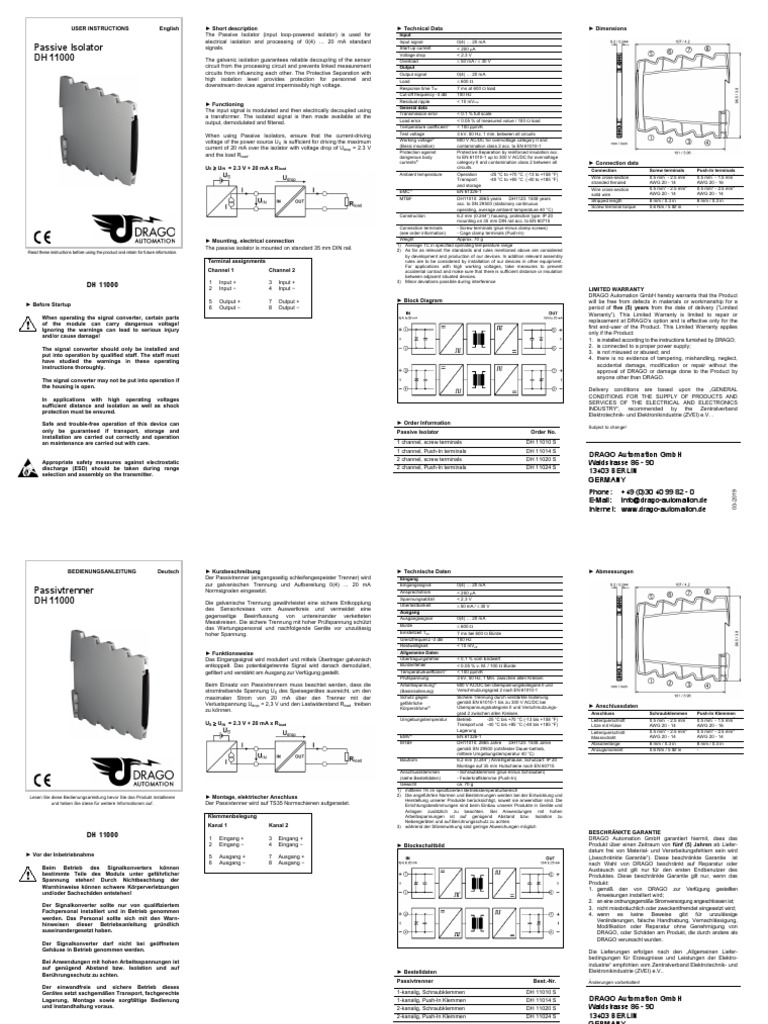 isolator-dh11000-pdf-electrical-network-electrical-engineering
