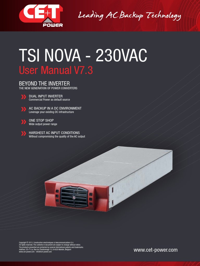 CET Modular Inverter User Manual Nova TSI 48Vdc - 230vac EN v7.3 | PDF ...