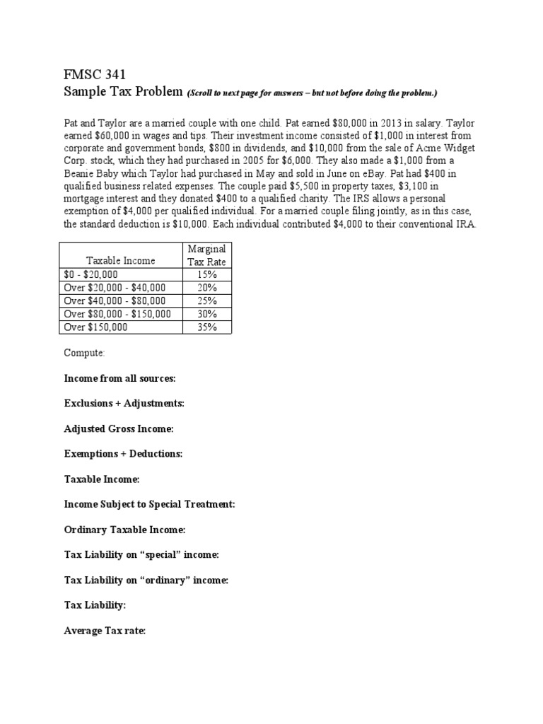 New York Tax Calculation for Couples | PDF | Taxation In The United ...