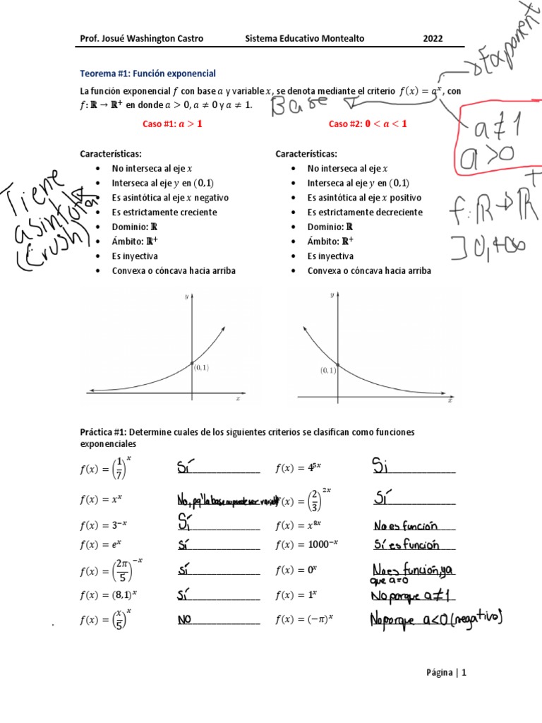 Función Exponencial Logaritmica | PDF | Logaritmo | Función (Matemáticas)