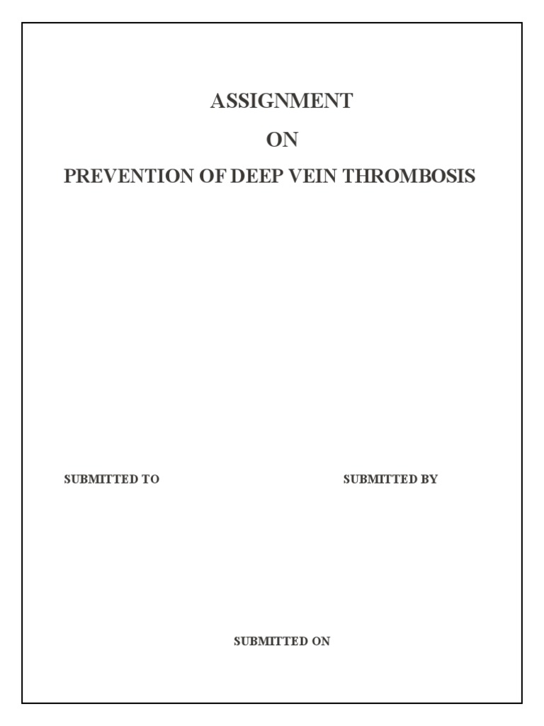 Prevention of Deep Vein Thrombosis | PDF | Vein | Thrombosis