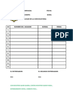 Hoja de Convocatoria