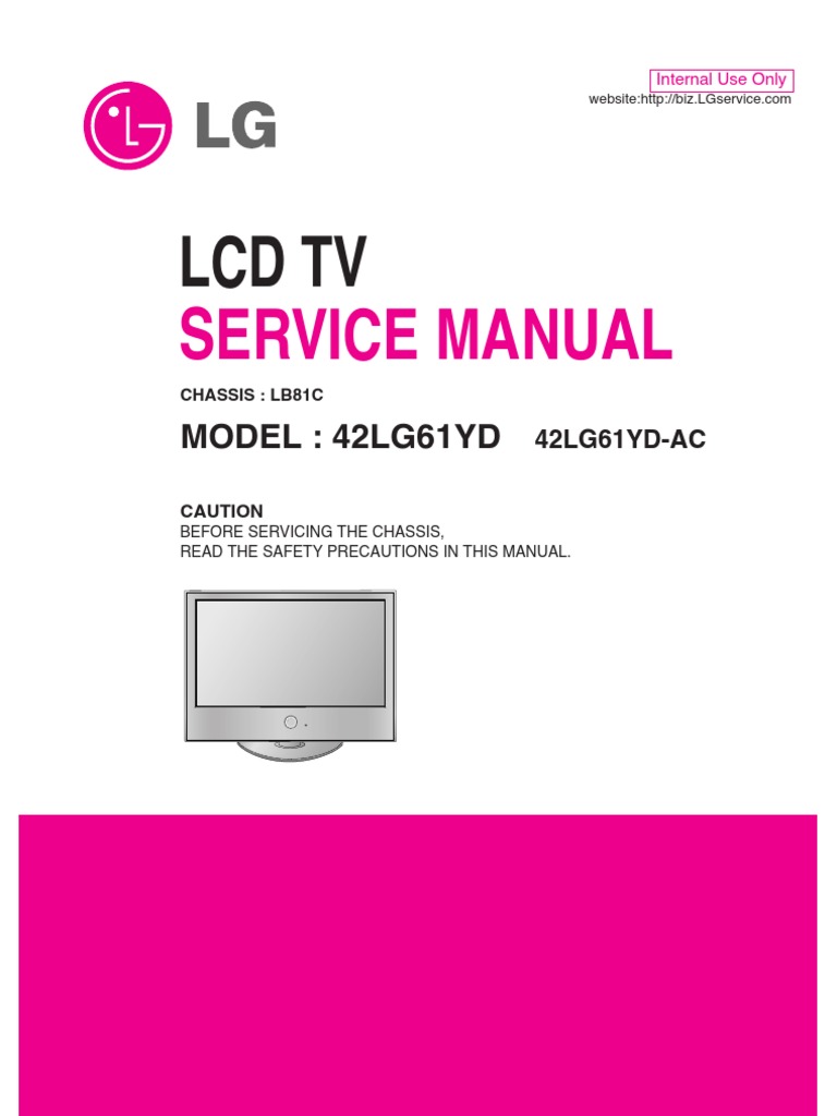 Service Manuals LG TV LCD 42LG61YD 42LG61YD Service Manual | Printed