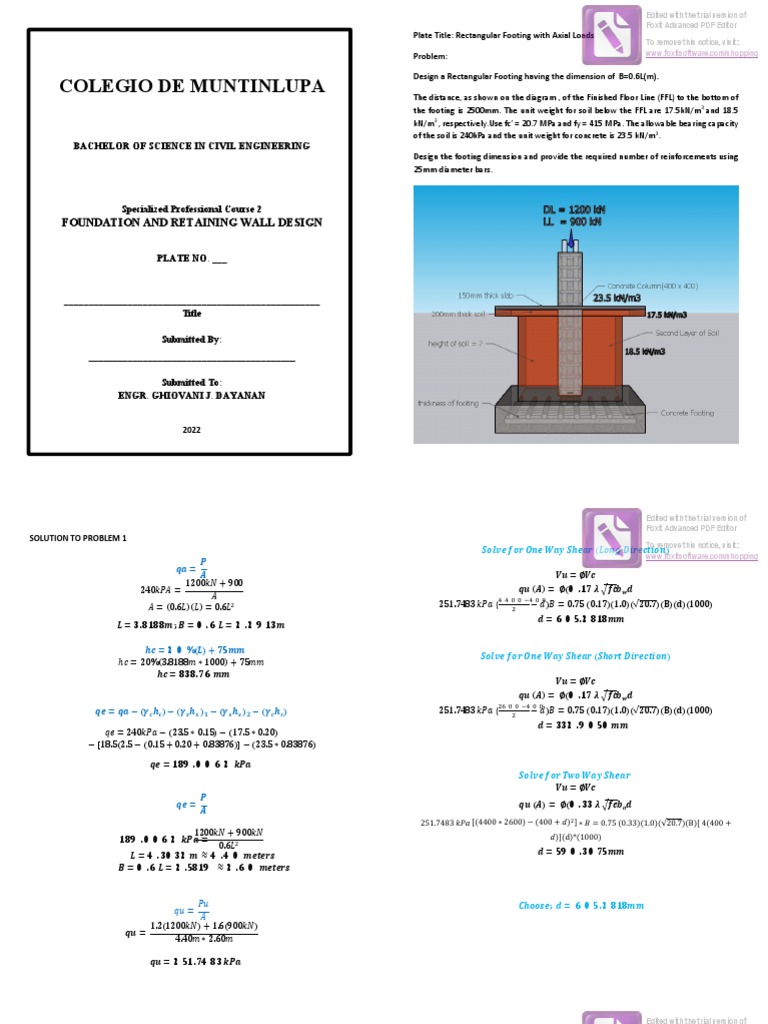 Rectangular Footing Design Guide | PDF | Building Engineering ...