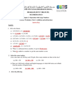 GR 5 - Math Add - Sub - Worksheet - Anskey