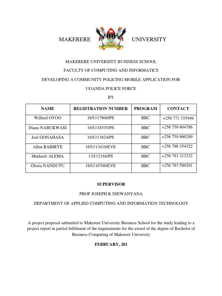 Project Proposal Community Policing Mobile Application Pdf Police
