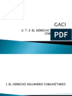 GACI UD 3 - El Derecho Aduanero Comunitario (Esquema)