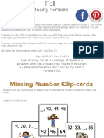 Fall Missing Number Clip Cards