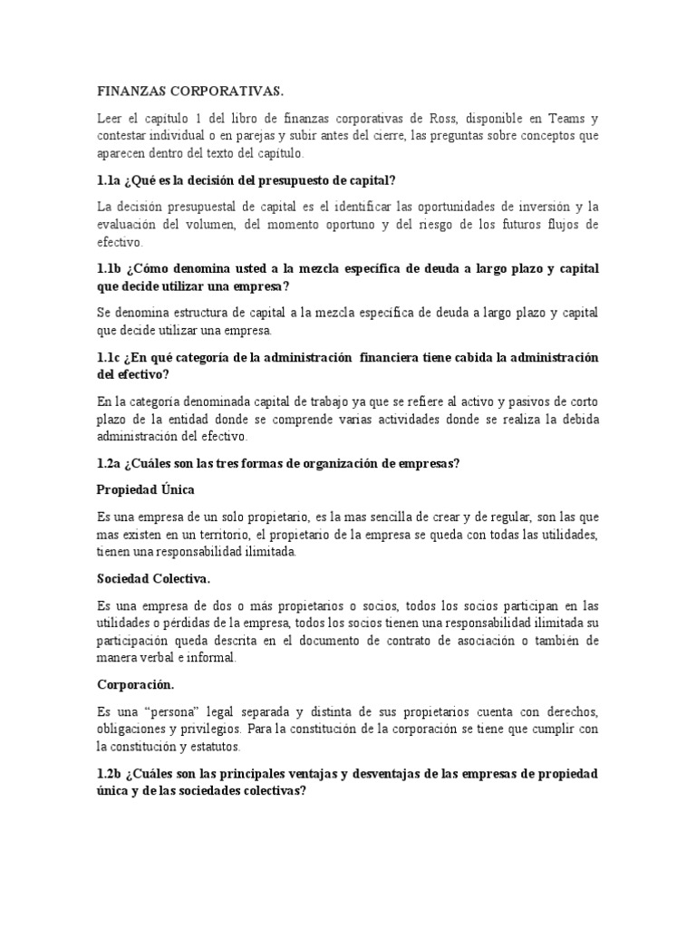 Finanzas Corporativas | PDF | Business | Economias