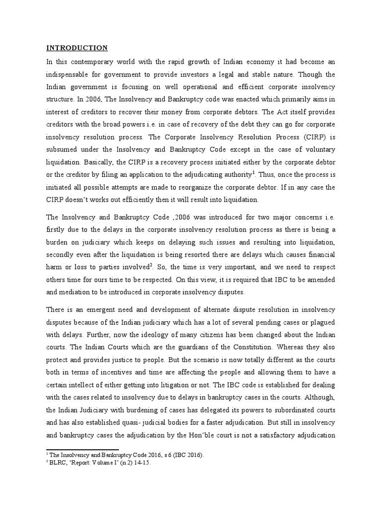 Mediation Paper | PDF | Bankruptcy | Mediation