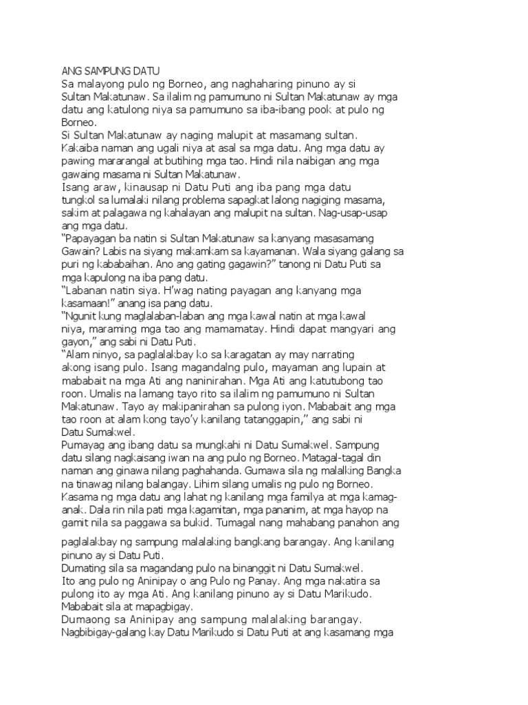 Ang Sampung Datu | PDF