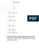 Resolução de equações e problemas matemáticos