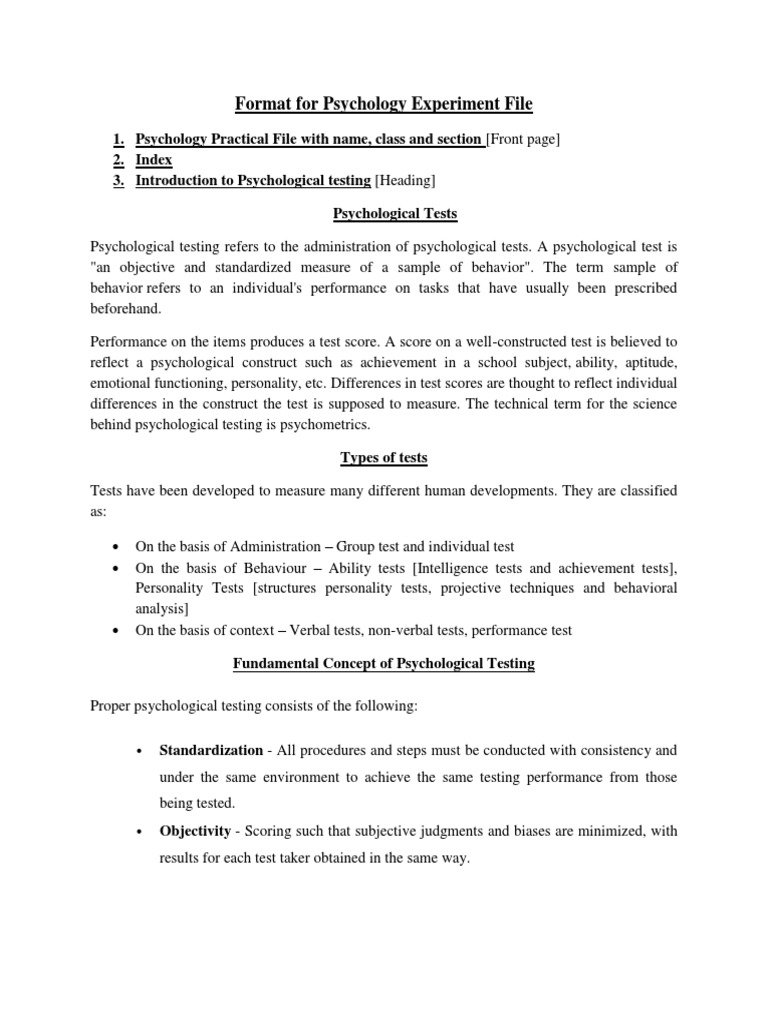 Psychology Experiment File Format | PDF | Validity (Statistics ...