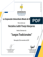 Certificado de Juegos Tradicionales