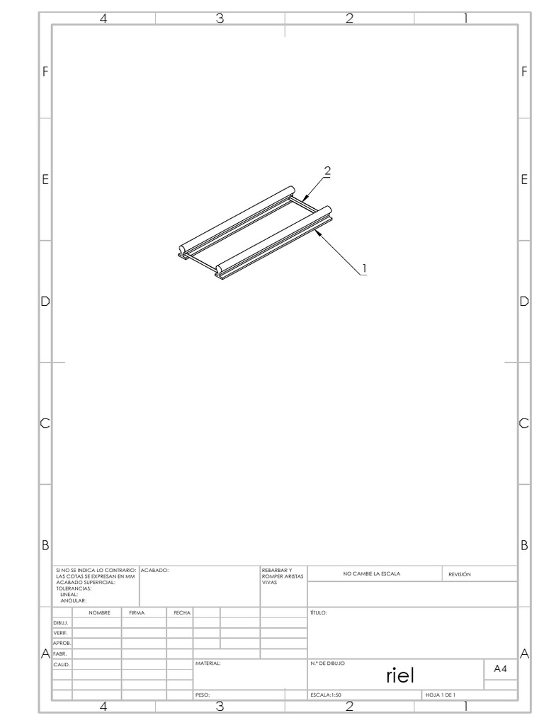 Especificaciones Técnicas de Dibujo Riel | PDF