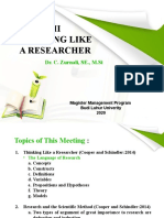 Meeting II - Thinking Like A Researcher