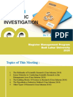 Meeting III - Scientific Investigation