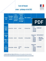 Calendrier Sessions Cours Printemps Et Ete 2022