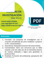 Clase 10 y 11 Tecnicas de Investigación