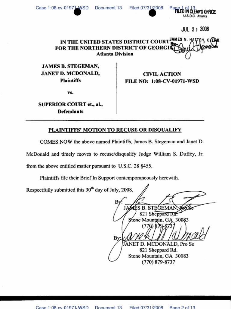 plaintiffs-motion-to-recuse-or-disqualify-judge-duffey-pro-se-legal