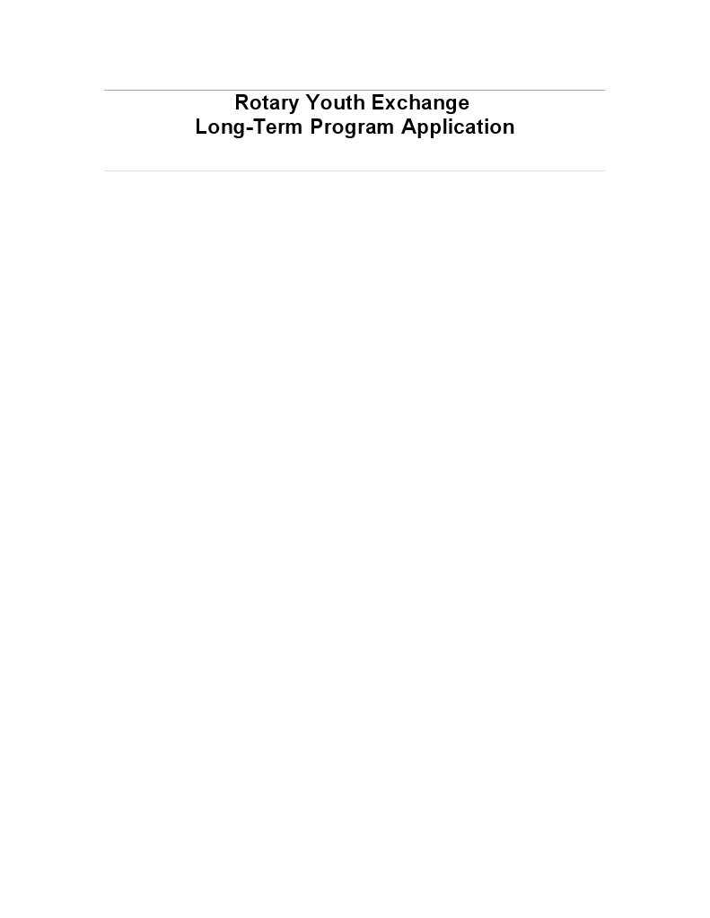 Rotary Youth Exchange Application | PDF