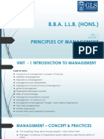 Principles of Management - PPT - Unit 1 - BBA LLB Hons - Major 1