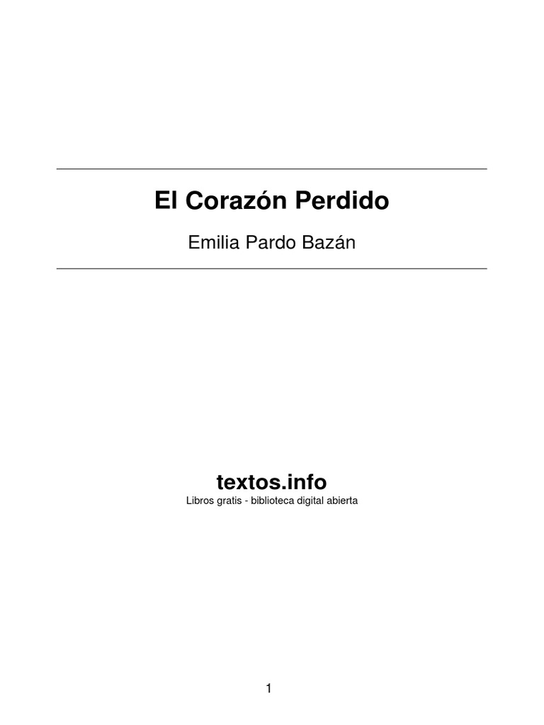 Emilia Pardo Bazan - El Corazon Perdido | PDF