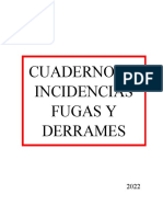 Cuaderno de Incidencias Fugas Y Derrames