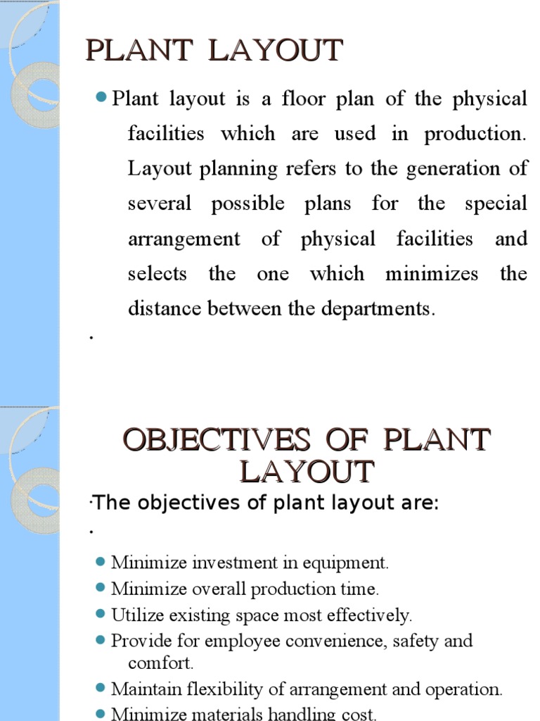 Plant Layout PPT Inventory Economic Sectors
