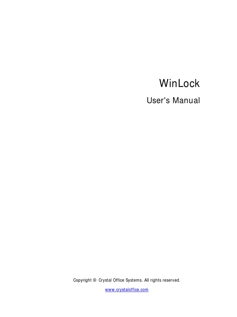 Winlock en | PDF | Screenshot | Microsoft Windows