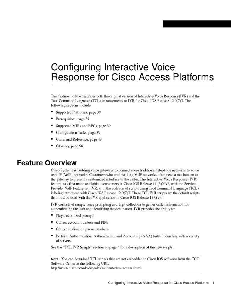 Configuring IVR For Cisco | PDF | Interactive Voice Response | Computing