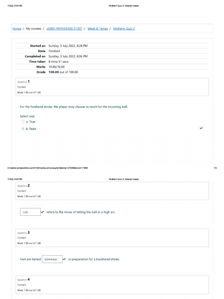 IndividualDual Sports Midterm Quiz 2 N PDF