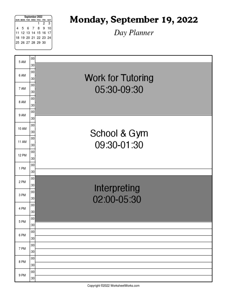 Worksheetworks hourly day planner 3 pdf