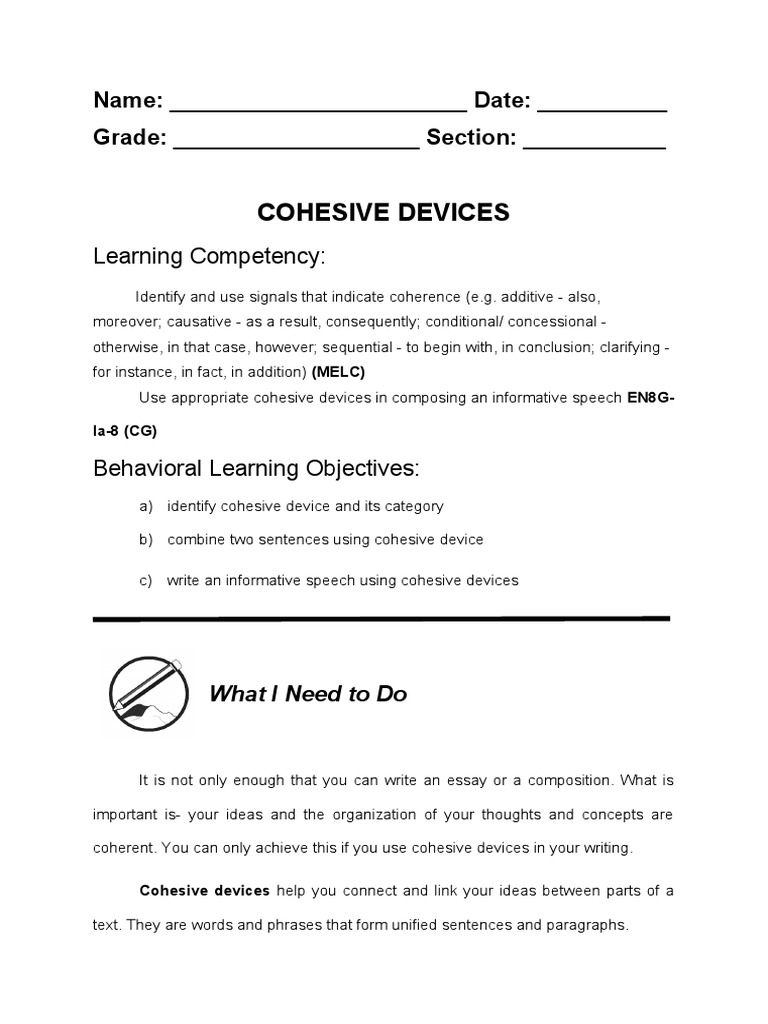 Cohesive Devices PDF