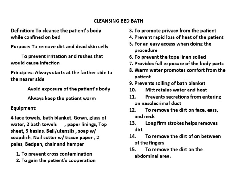 Cleansing Bed Bath PDF