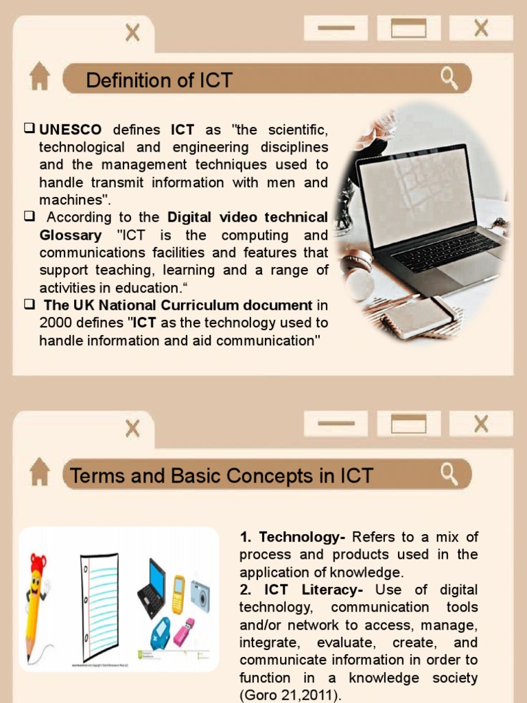 Definition, Concepts and Important Terms of ICT PDF Educational