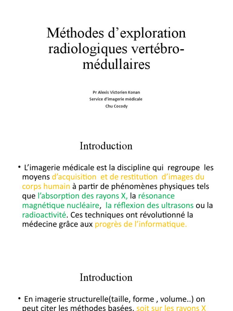 Exploration radiologique du rachis | PDF | Vertèbre | Tomodensitométrie