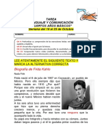 4o BASICOS Del 19 Al 23 de Octubre TAREA LENGUAJE