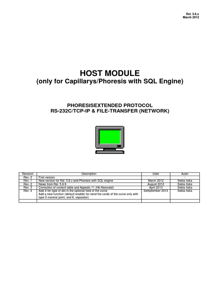 Phoresis Host Interface Protocol Guide | PDF | Ascii | Computer File