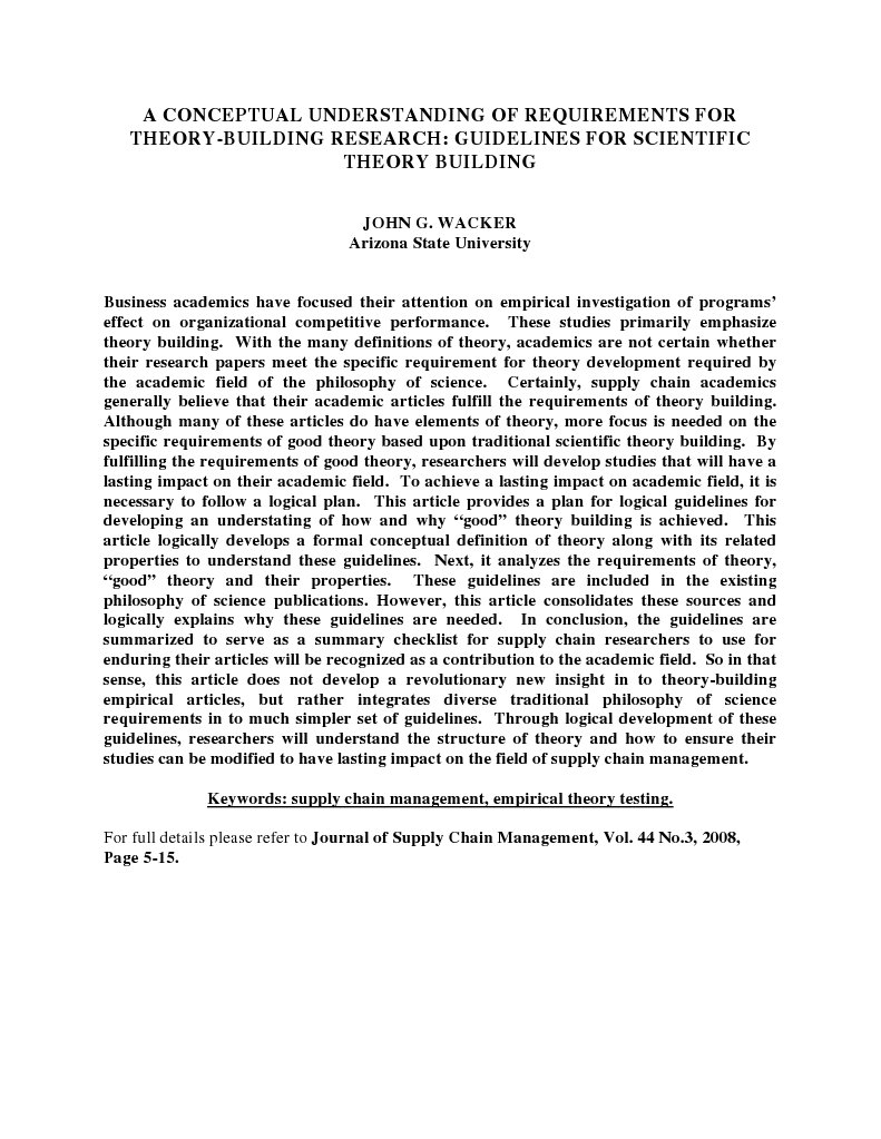 Guidelines for Effective Theory Building | PDF