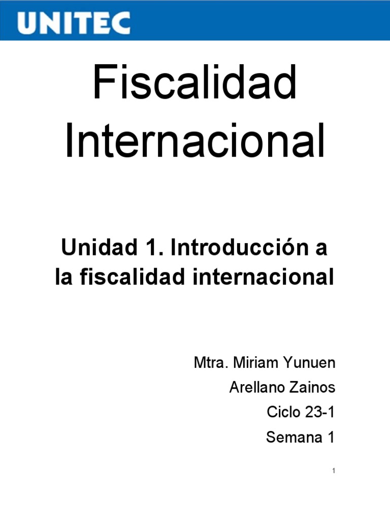 DOCTO CENTRAL Fiscalidad Internacional. Unidad 1 | PDF | Impuestos ...