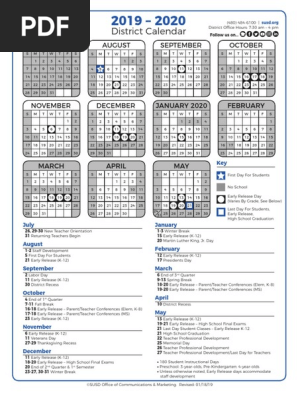 2019 20 District Calendar ENGLISH | PDF