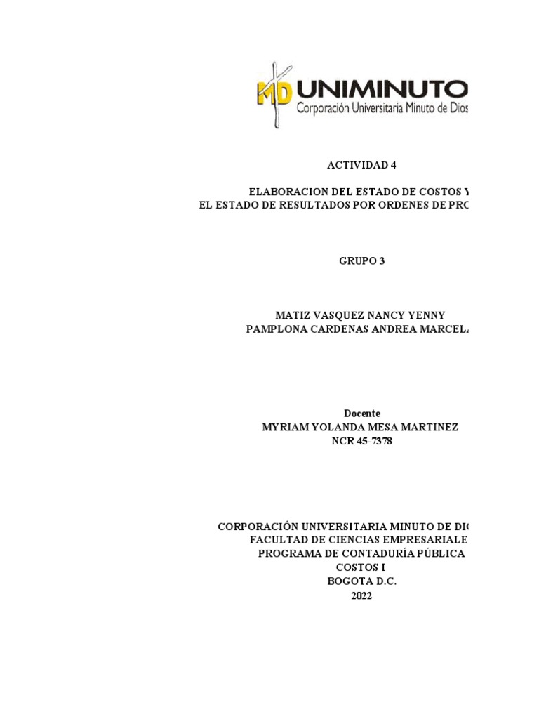 Estado de Costos y Resultados 2022 | PDF | Salario | Contabilidad