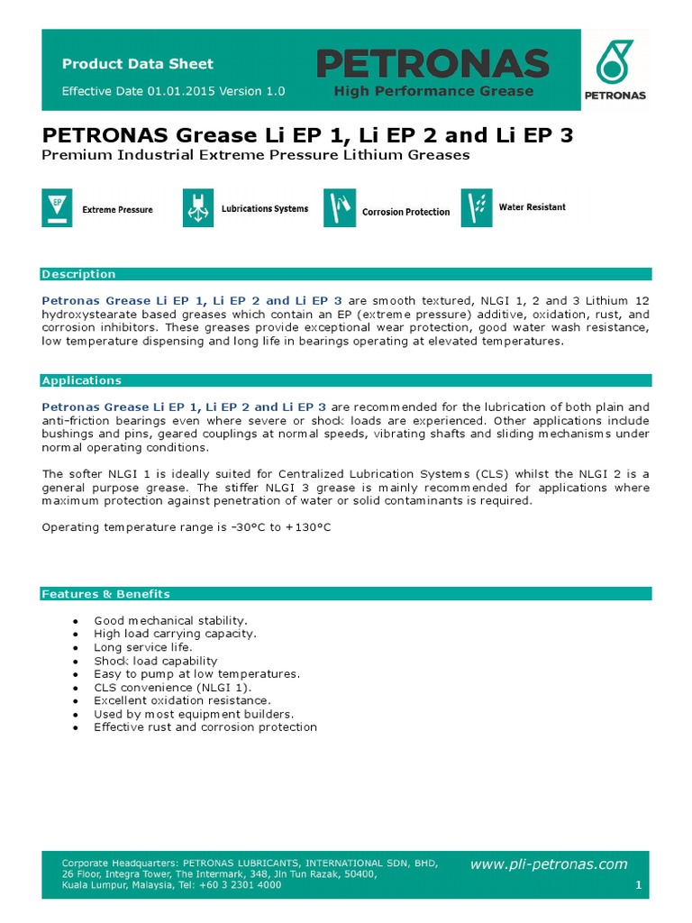Premium industrial lithium greases for extreme pressure applications